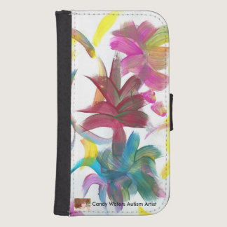 Candy Waters Autism Artist Wallet Phone Case For Samsung Galaxy S4