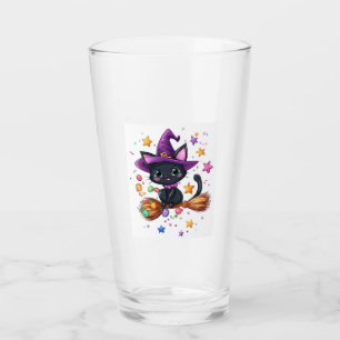 Candy Witch Cat Glass