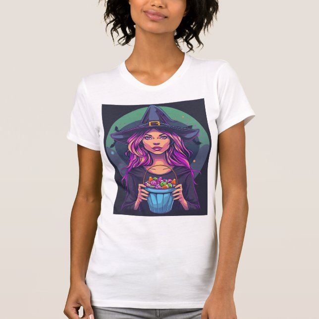“Candy Witch – Sweet Spells and Sugar Magic” T-Shirt (Front)