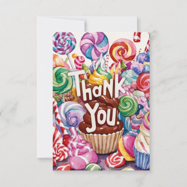 Candy Wonderland Candyland thank you card (Front)