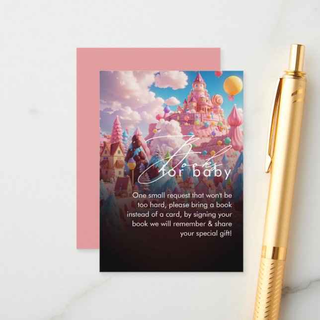 Candy World Cute Baby Shower Enclosure Card (Front/Back In Situ)