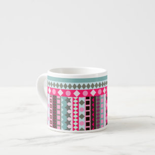 Candy ZigZag Pink and Green Girl's Fun Stripes Espresso Cup