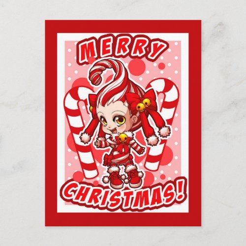 Candycane_chan Christmas Postcard