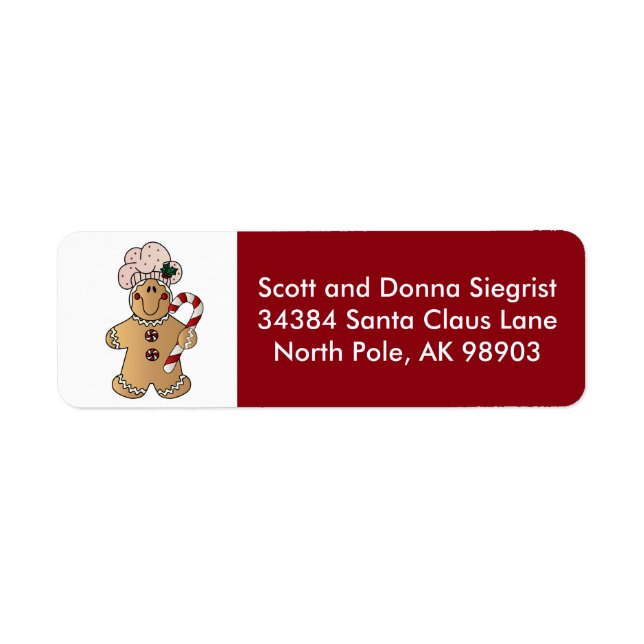 Candycane Gingerbread Man | Christmas Label (Front)