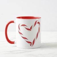 Candycane Heart Holiday Mug