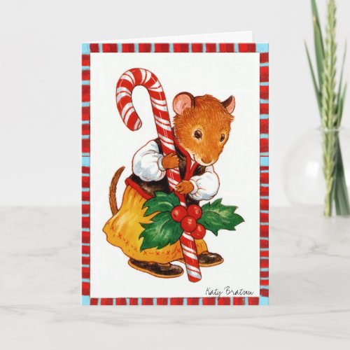 Candycane Mouse Holiday Card