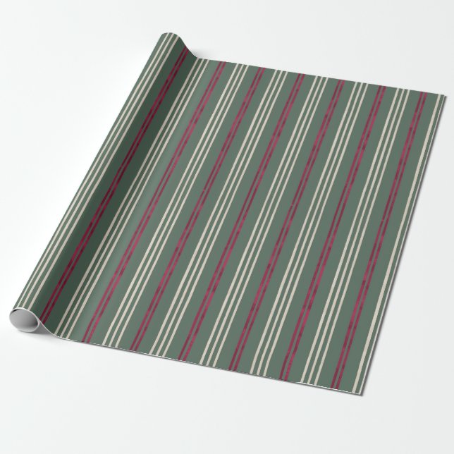 Candycane Palm, Hawaiian Style Christmas Wrapping Paper (Unrolled)