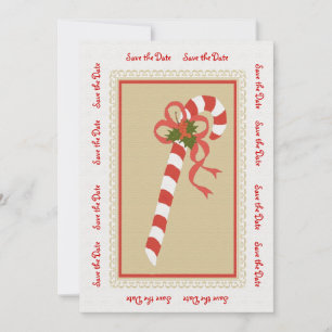 Candycane Save the Date Invitiation/Announcement Invitation