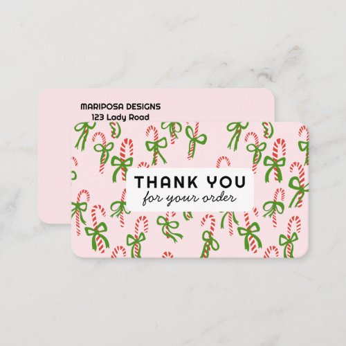 Candycanes Customer Order Thank You QR Code Social Business Card