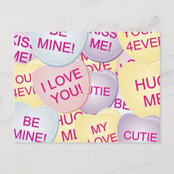 Candyhearts Postcard by rdwnggrl at Zazzle