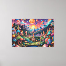 Candyland ai art Stretched Canvas Print
