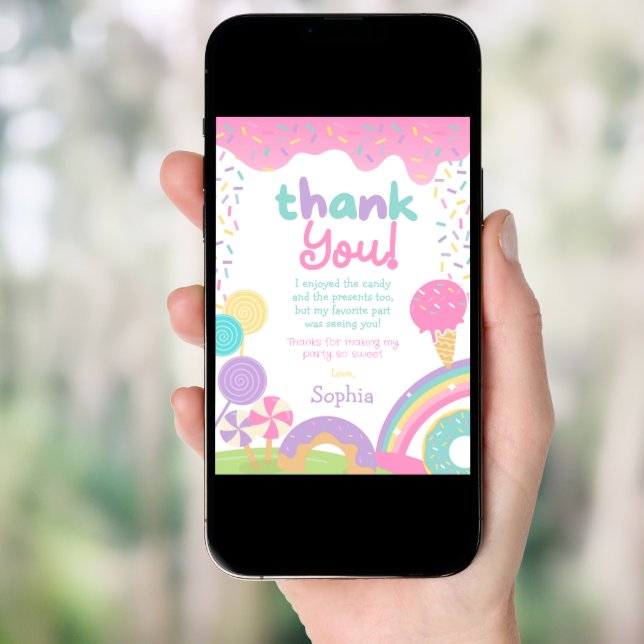Candyland and Ice Cream Fully Customizable Invitation (Front Digital)