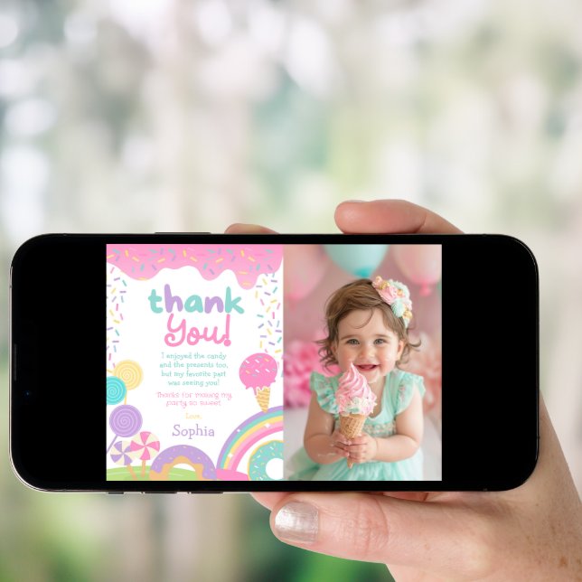 Candyland and Ice Cream Fully Customizable Invitation (Front Digital)
