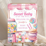 Candyland Baby Shower Pink Sweets Welcome Sign