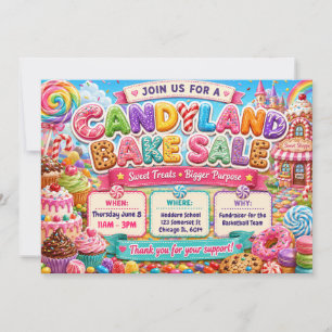 Candyland Bake Sale Design Invitation