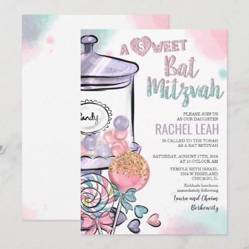 Candyland Bat Mitzvah Invitation