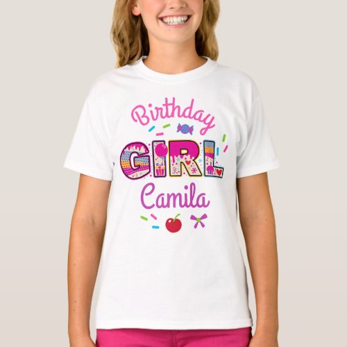 Candyland Birthday Girl lollipop  T_Shirt