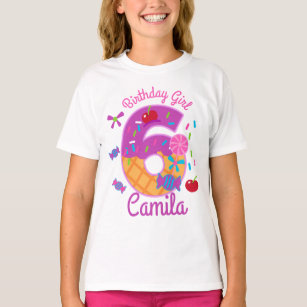 Candyland Birthday Girl Sixth lollipop T-Shirt