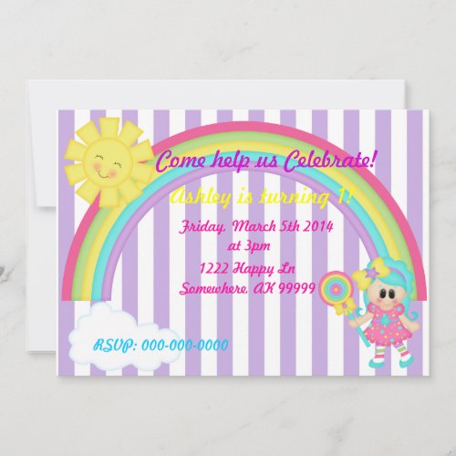 Candyland birthday invitation