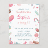 Candyland Birthday Party Invitation