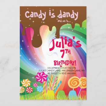 Candyland Birthday Party Invitations by ThreeFoursDesign at Zazzle
