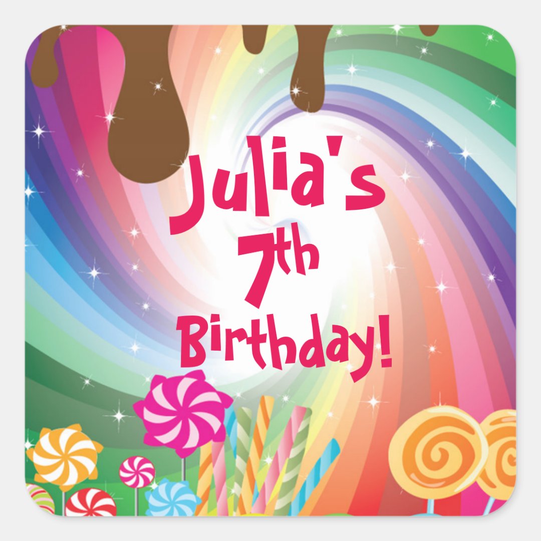 Candyland Birthday Stickers | Zazzle