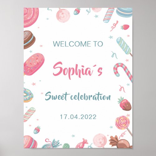 Candyland Birthday Welcome Sign