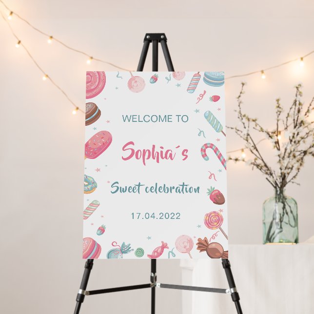 Candyland Birthday Welcome Sign (In Situ (Stand))