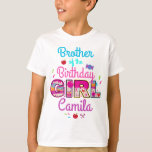 Candyland Brother of the Birthday Girl | lollipop T-Shirt<br><div class="desc">Celebrate birthday with this special t-shirt,  personalized design</div>