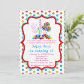 Candyland Candy First Birthday Birthday Invitation (Standing Front)