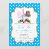 Candyland Candy First Birthday Birthday Invitation