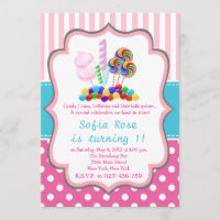 Candyland Candy First Birthday Birthday Invitation