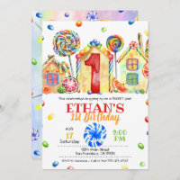 Candyland Candy Invitation for Candy Theme -1st