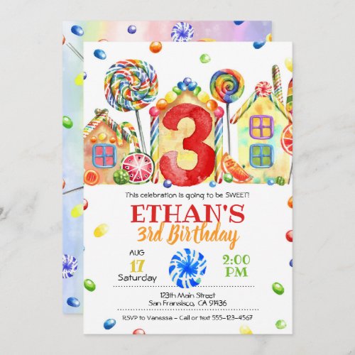 Candyland Candy Invitation for Candy Theme _3rd