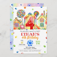 Candyland Candy Invitation for Candy Theme - 4th