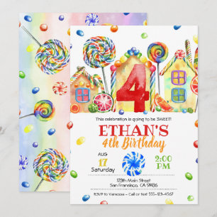 Candyland Candy Invitation for Candy Theme - 4th