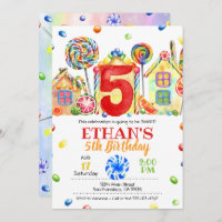 Candyland Candy Invitation for Candy Theme - 5th