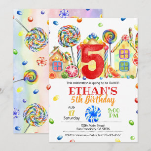 Candyland Candy Invitation for Candy Theme - 5th