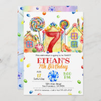 Candyland Candy Invitation for Candy Theme - 7th