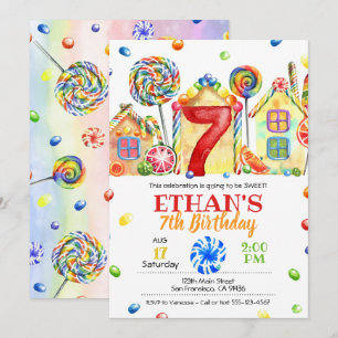 Candyland Candy Invitation for Candy Theme - 7th