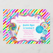 Candyland Candy Theme Birthday Invitation (Front/Back)