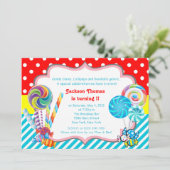Candyland candy Theme Birthday Invitation (Standing Front)