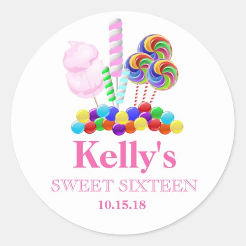 Candyland candy Theme Sweet 16 Favor Labels