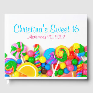 Candyland Candy Theme Sweet 16 Guest Book