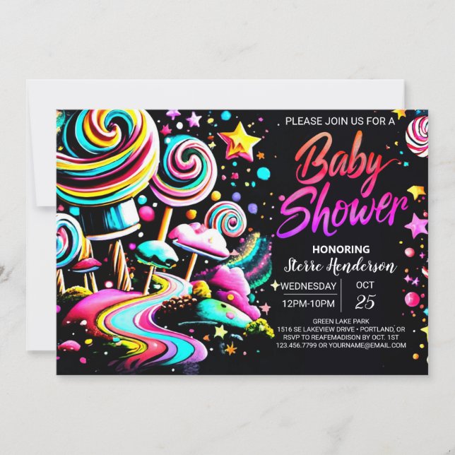 Candyland Charm Baby Shower Invitation (Front)