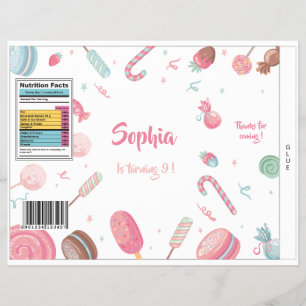 Candyland Chips Bag Wrapper Party Favor Bag