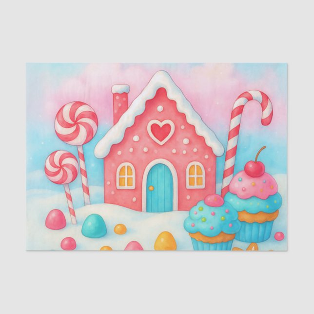 Candyland Christmas Decoupage Tissue Paper (Front)