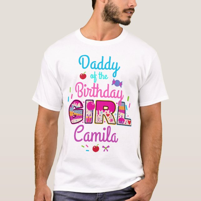 Candyland Daddy of the Birthday Girl | lollipop T-Shirt (Front)