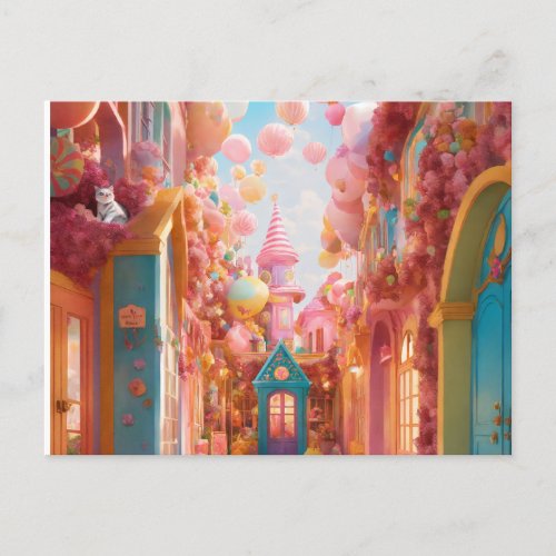 Candyland Extravaganza Unwrap the Magic with Our  Invitation Postcard