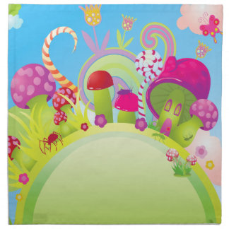 Candyland Fantasy Landscape - Rainbows & more! Napkin